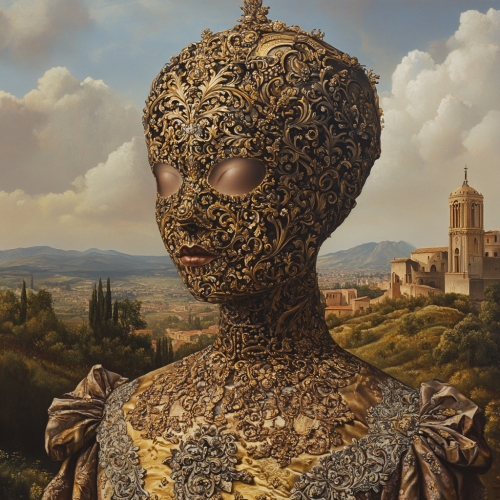 Majestic Portrait of Noble Figure in Earthy Tones