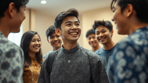 Malay Teenagers Smiling in Singapore HDB House A