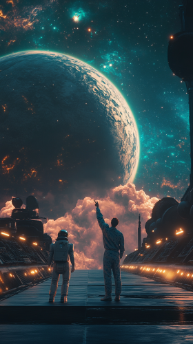 Man and Robot in Space Adventure