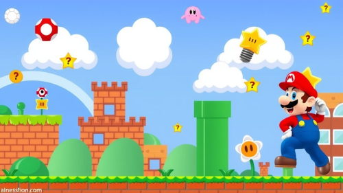 Mario-themed backgrounds for PowerPoint presentations.
