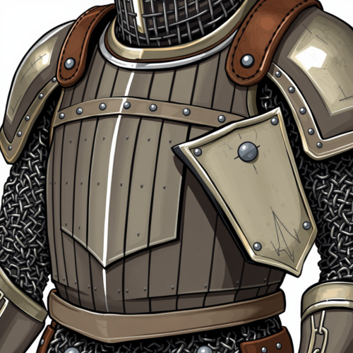 Medieval Knight in Armor with Chain Mail