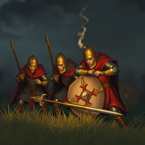 Medieval soldiers sadly lose battle against foes.