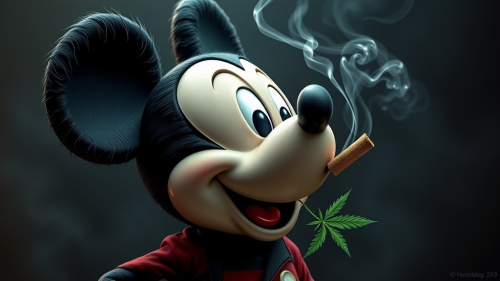 Mickey Mouse Using Marijuana