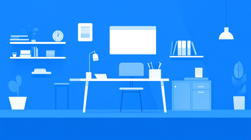 Minimalist Vibrant Blue School Classroom Vector Design Minimalist Vibrant Blue School Classroom Vector Design
