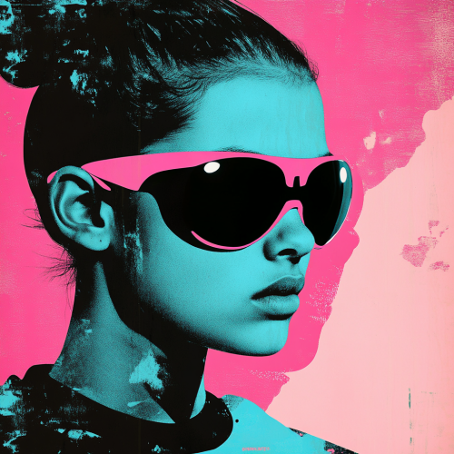 Minimalist youth athlete collage influenced by pop art & Kusama.