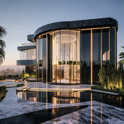 Modern Hollywood Mansion with Infinity Pool and Lush Greenery