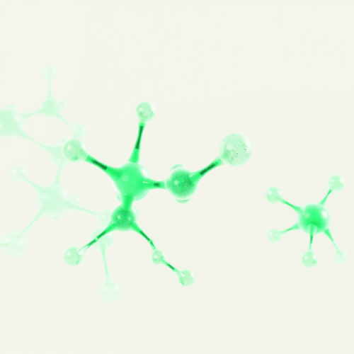 Modern Lactic Acid Molecules on Light Green Background
