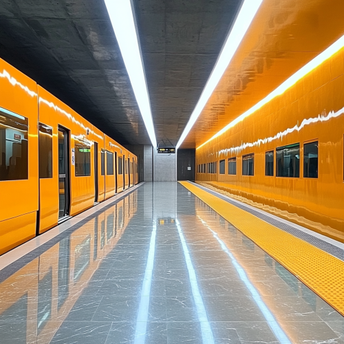 Modern Metro Station in Mexico City with Marble