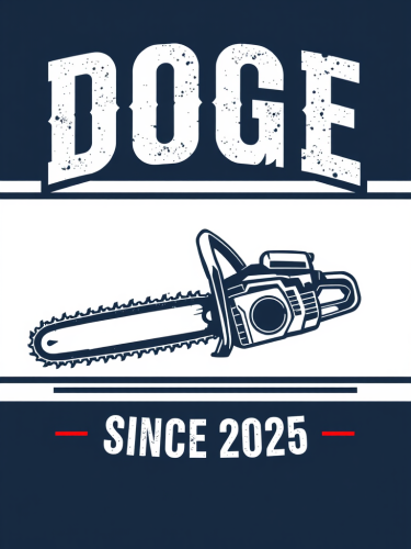 Modern Patriotic 'DOGE' T-shirt with Chainsaw Design