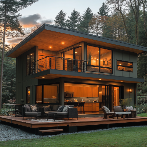 Modern Tiny House with Kitchen, Living Area, Loft