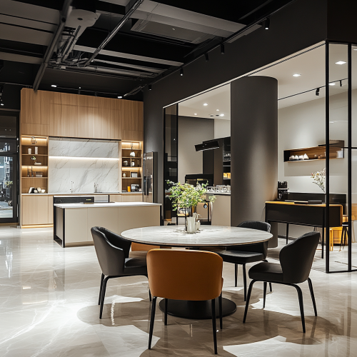 Modern and spacious high-end store interiors in Taiwan
