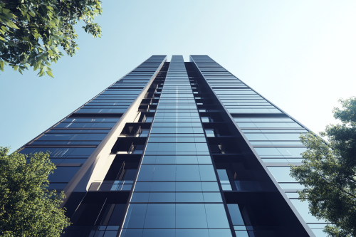 Modern apartment building in upscale city area