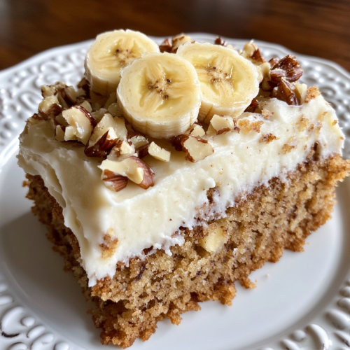 Moist Banana Bread Cake with Creamy Frosting