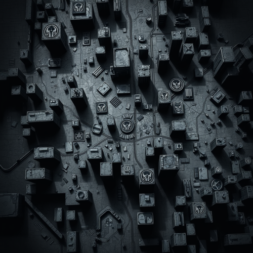 Monochromatic Map of a Dystopian Industrial City