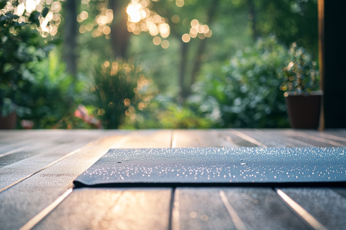 Morning Yoga Mat in Serene Outdoor Setting