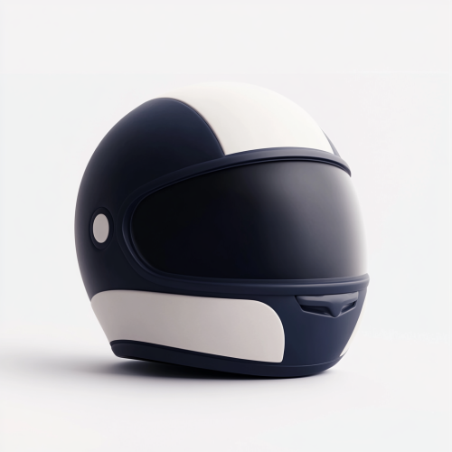 Motorcycle Helmet in Navy Blue and White
