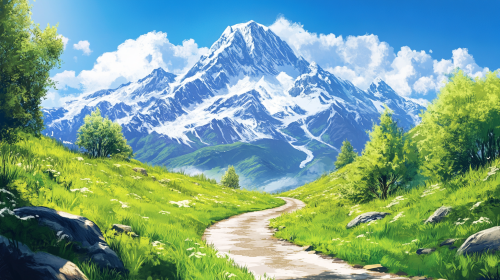Mountain path leading to professional growth journey scenery