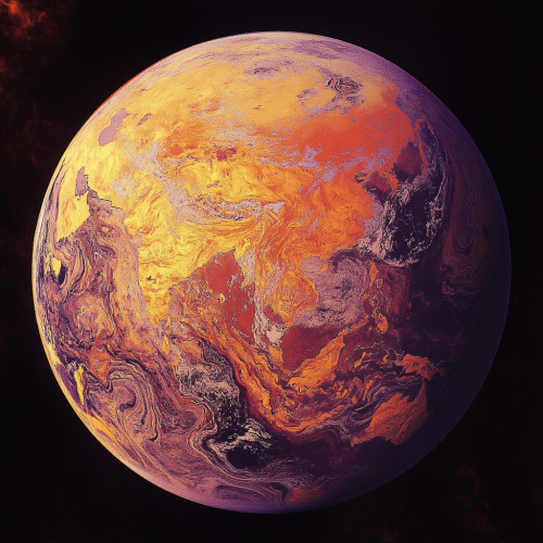 Multicolored Continents on Orange New Planet Multicolored Continents on Orange New Planet