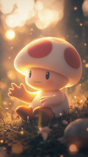 Mushroom Friend Comforting with Gentle Touch
