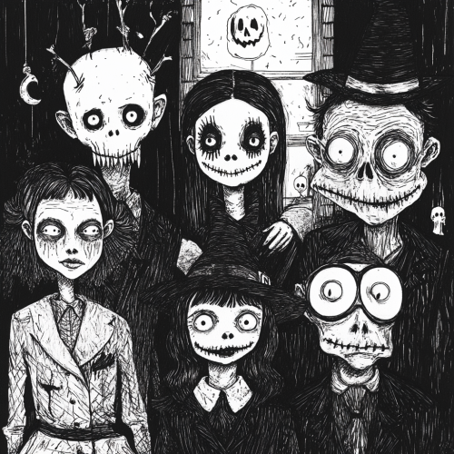 Mysterious Halloween Party with Spooky Characters