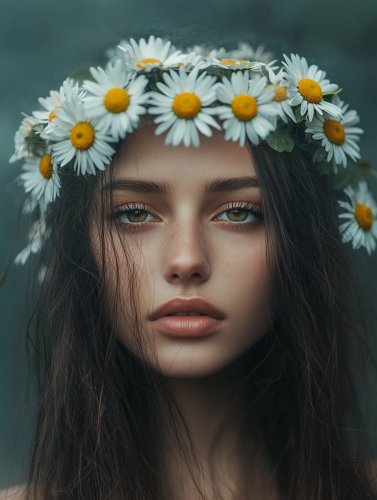 Woman with flowers in her hair