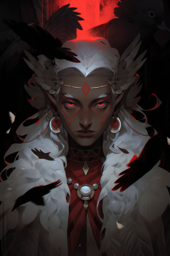 Mystic Elf and Shaman Portrait in Dungeon Concept Art