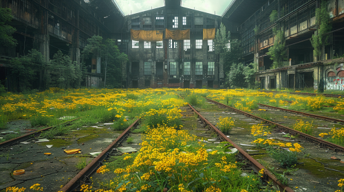 Old sports arena with broken seats and rusted bleachers.