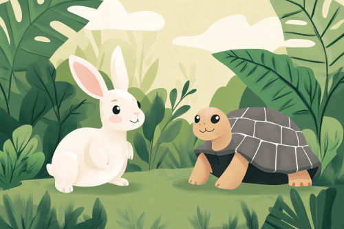 Opposites Illustrated: Fast Hare, Slow Tortoise
