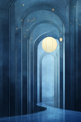 Organic architecture in a hypermodern metropolis with Cyber Blue. Organic architecture in a hypermodern metropolis with Cyber Blue.