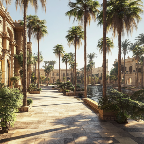 Outdoor park with palm trees, historical, empty, well-designed island. Outdoor park with palm trees, historical, empty, well-designed island.