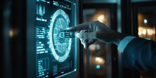 Person unlocks safe with digital key