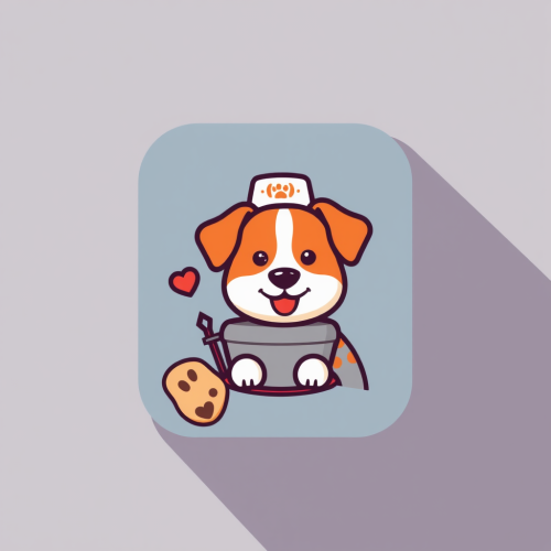 Pet Food Delivery App Icon in Flat Style