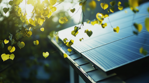 Photo of solar panels on roof of house