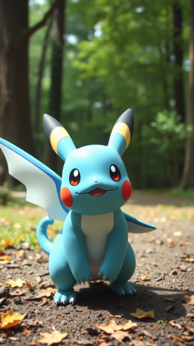 Pokemon in the real world: Pikachu in forest.