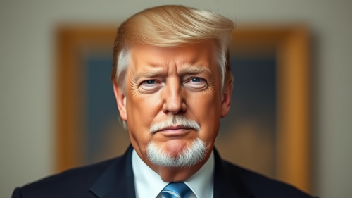 Portrait of Donald Trump with white beard. Portrait of Donald Trump with white beard.