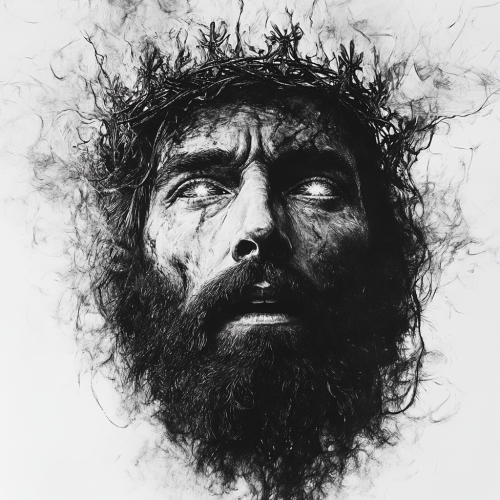 Portrait of Jesus, Warrior with Fiery Eyes