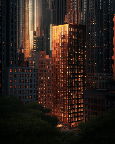 Portrait of New York City with Green Energy