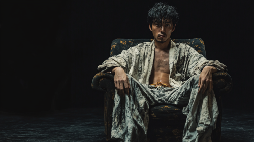 Portrait of Poor Japanese Man in 19th Century