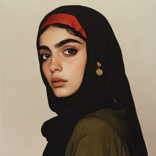Portrait of Young Assyrian Woman in Melancholy