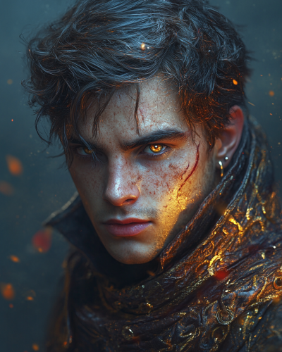 Portrait of Young Male Model in Fantasy RPG