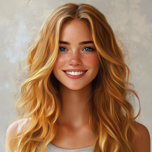 Portrait of a Happy Young Woman Character