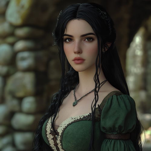 Portrait of a beautiful Celtic woman in medieval attire