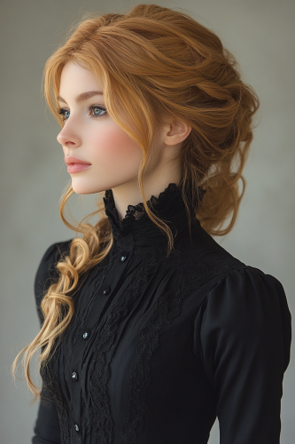 Portrait of a dark and beautiful saloon madame