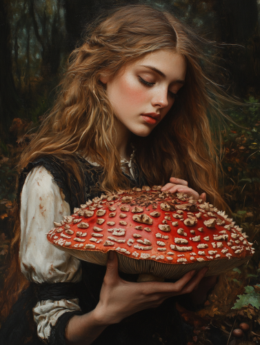 Portrait of beautiful woman like a medieval witch