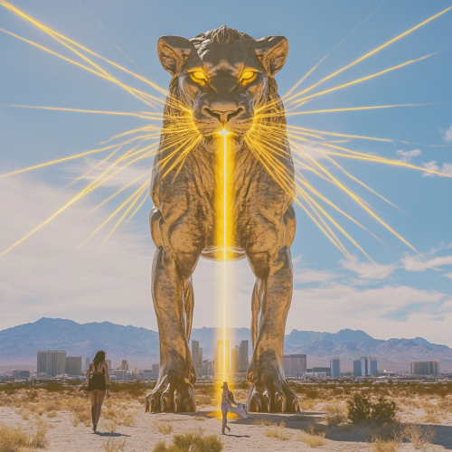 Powerful Lion Goddess Protects Las Vegas City Lands