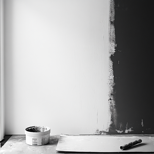 Preparing Modern Home for Sale: Half-Painted Wall