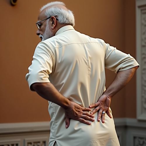 Prime Minister Modi wiping with toilet paper