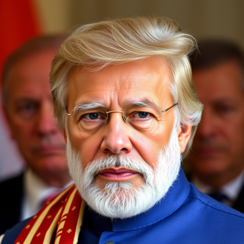 Prime Minister Modi with Trump-like hair