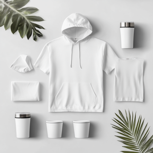 Professional blank clothing and mug mockup bundle image