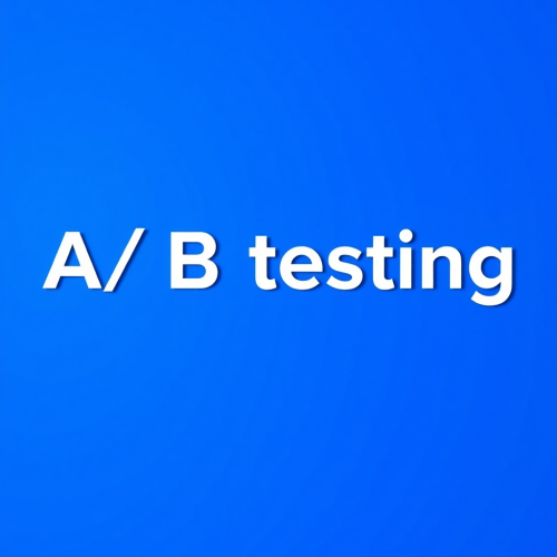 Professional blue photo with A/B testing elements.